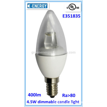 High bright e12 led candle light bulb 4.5w smd 2835/led candle bulb